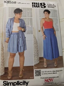 Simplicity Sewing Pattern K8558 MigWomens Skirt Top Shorts &Shirt Size 16-24 NEW - Bild 1 von 2