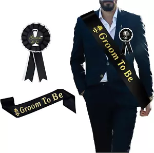 Groom Sash Badge Set,2Pcs Hen Do Accessories Includes Groom to Be Sash & Badg... - Picture 1 of 12