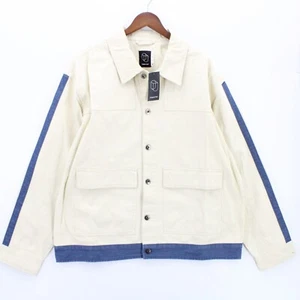 Original Gebrauch Jacke Herren beige Freizeit Knopf vorne Kragen Multi Taschen Größe XL - Bild 1 von 12