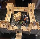 Large Medieval Wooden Toy Fort (2003) With Elc Knights And Horses