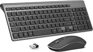 Wireless Keyboard and Mouse, 2.4G Ergonomic and Slim Wireless Computer Keyboard - Picture 1 of 12
