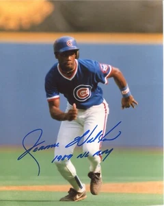 JEROME WALTON signed Photo in Action Base Running 1989 ROY Chicago Cubs COA - Bild 1 von 1