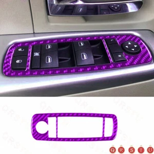 For Jeep Liberty 08-12 Purple Carbon Fiber Driver Side Window Lift Switch Cover  - Foto 1 di 7