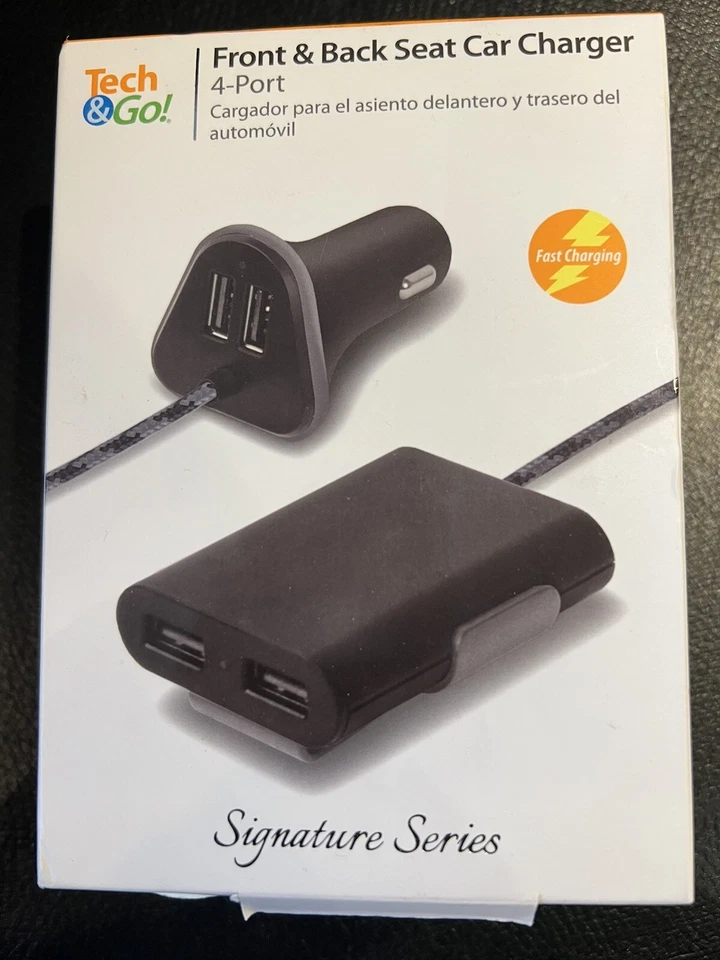 Tech and Go   9.6 Amp 4-Port Front and Back Seat Charger - Image 1 of 1