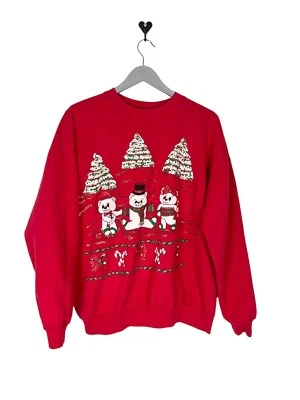 Sudadera Navidad Levantada Osos Hinchados Árboles Mujer’s Talla L Fea De Colección Foto 1 de 4