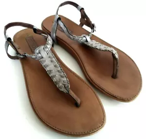 Olukai Kukuna Womens Size 8 Pewter Casual Flip Flop Buckle Strap Thong Sandals - Picture 1 of 8