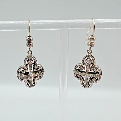 Brincos cruzados de safira branca prata esterlina 925 SCOTT KAY - Imagem 1 de 4