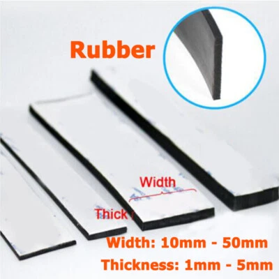 1mm-5mm Gummistreifen einseitig Rückseite selbstklebend Dichtungsstreifen  - Bild 1 von 4