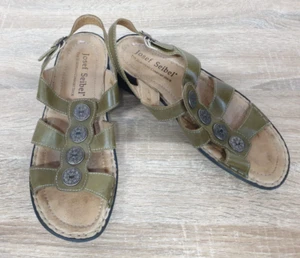 Josef Seibel Spanish Women's Olive Green Leather Heel Slingback Sandal UK 5 - Picture 1 of 7