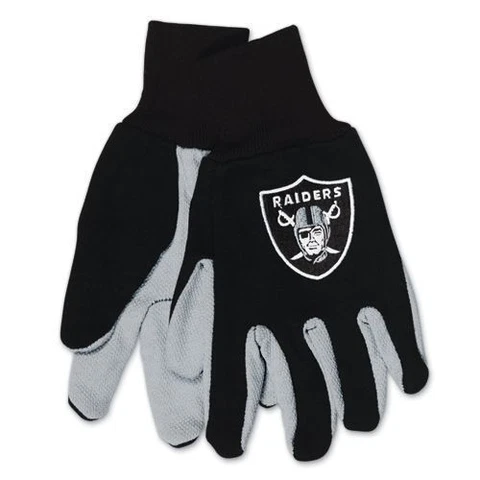 NFL Oakland Raiders Utility/work Gloves with Embroidered Logo Cover