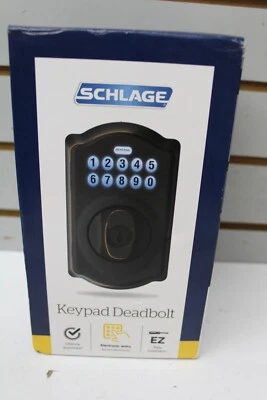 NEW Schlage BE365 V CAM716 Camelot Keypad Deadbolt - Aged Bronze FREE SHIPPING - Image 1 of 4