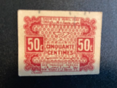 1944 MOROCCO WWII 50 CENTIMES BANKNOTE P41 Cover
