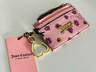 NEW! JUICY COUTURE BLOOMS AT NIGHT MAUVE PLEATS PLEASE CARD CASE WALLET $35 SALE