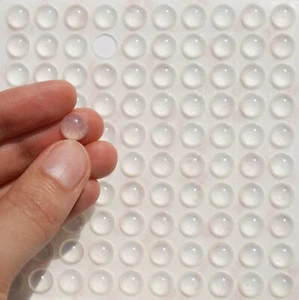 small CLEAR 3M Electronics RUBBER FEET, ADHESIVE Silicone DOMED Pads, 10mm x 4mm - Picture 1 of 5