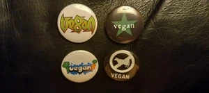 ๐ฅ VEGAN BUTTONS- 4 BUTTONS- VEGANISM- BUTTONS- VEGAN ๐ฅ - Picture 1 of 5