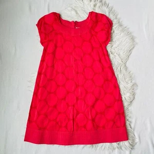 Mini Boden Dress Girls 11 Cotton Midi Eyelet Tunic Dress Cap Sleeves Berry Lined - Picture 1 of 8