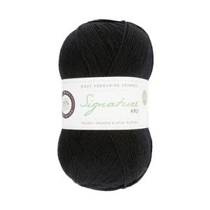West Yorkshire Spinners Signature 4 Ply Yarn Wool 100g - Liquorice (099) - Picture 1 of 3