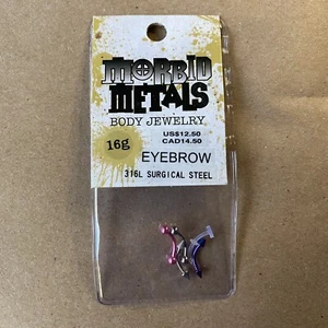morbid metals eyebrow bone stud 4 set sugical steel 16 gage - Picture 1 of 3