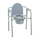 Drive Medical Bedside Commode Supports up to 350-Lbs Folding Steel