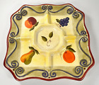Medici Tischplatten quadratische Keramik geteilte Serviertablett handbemalt Früchte
