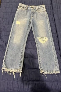 DL1961 Diesel Hawke Boys Skinny Patch Jeans Natural Blue Distressed Size 5 - Picture 1 of 11