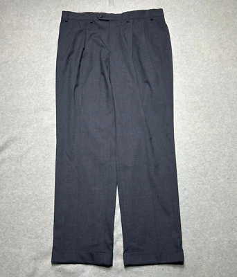 Ralph Lauren Pants Mens 38 X 32 Charcoal Gray Plaid Pleated Straight Leg - Image 1 of 4