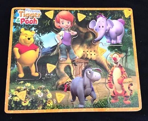 Vintage Wooden Puzzle "Pooh & Tigger"- Talking Puzzle Rare And Unique 9.5 X 11" - Picture 1 of 10