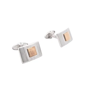 Two Tone Stainless Steel Dolan Bullock Cuff Links - Picture 1 of 1
