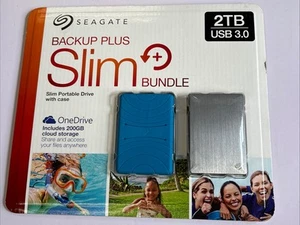 Seagate Backup Plus Slim 2TB Portable Drive With Case ~ NEW - Afbeelding 1 van 2