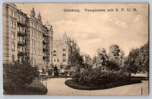 Postkarte Göteborg Schweden 1914 - Vasaplatsen & CVJM - Versand nach CT mit rotem Stempel & - Bild 1 von 2