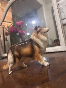 FIGURINA COLLIE VINTAGE IN PIEDI GIAPPONE (7” x 5”) marcata 1819 - Foto 1 di 11