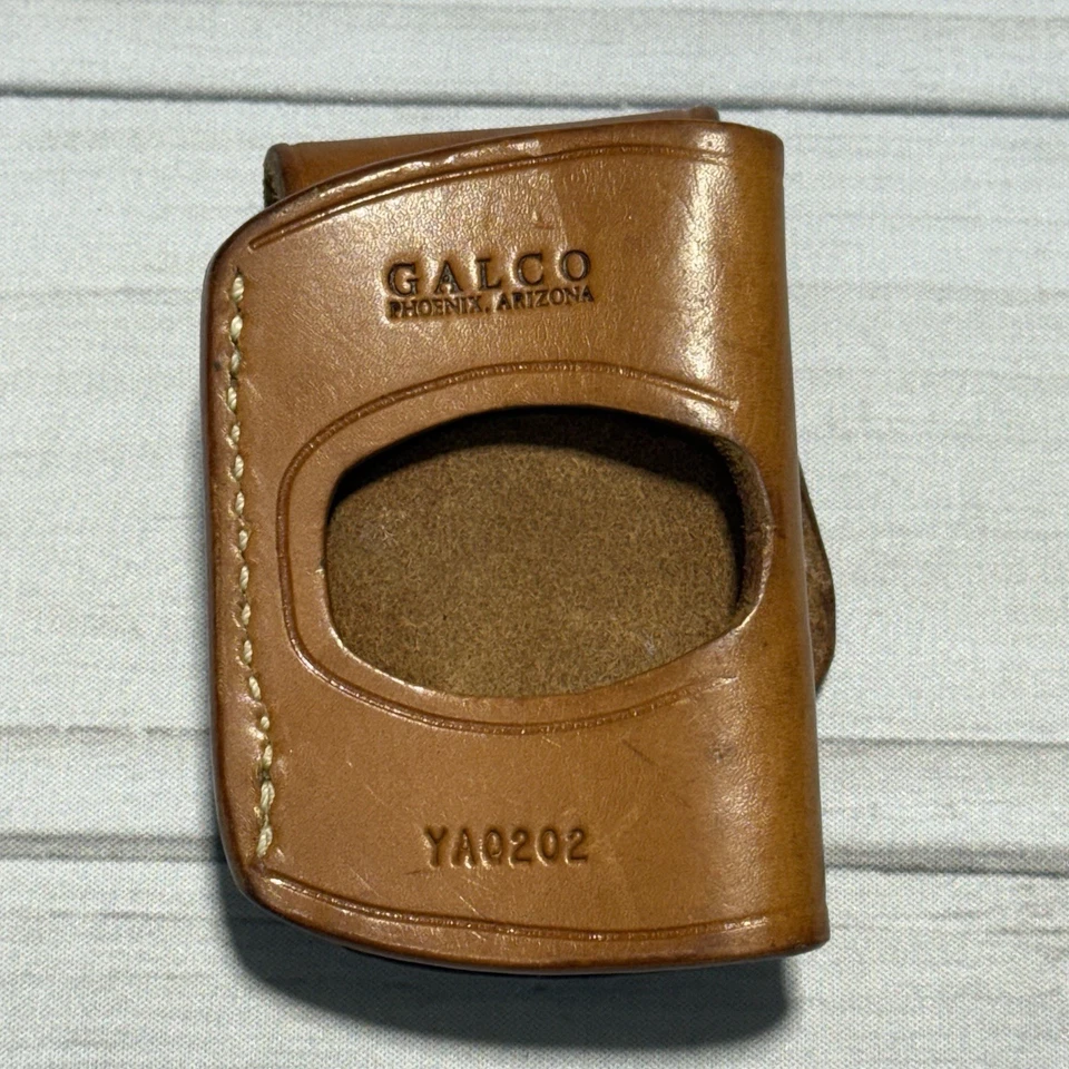 Galco Holster Yaqui Slide Auto Concealment Tan Leather RH Open Muzzle YAQ202 - Image 1 of 4