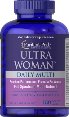 Puritan's Pride Ultra 女式每日多时发布 - 180 卡普莱斯 — 第 1/4 张图片