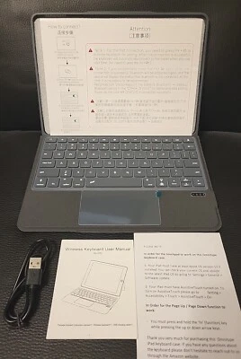 Smart Keyboard Case W/Trackpad for iPad 10.2"/10.5" Blk Grey T-5506D Backlight  - Image 1 of 4