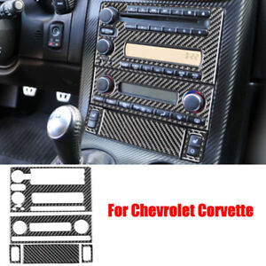 Black Carbon Car GPS Central Control Panel Trim For Chevrolet Corvette C6 05-13