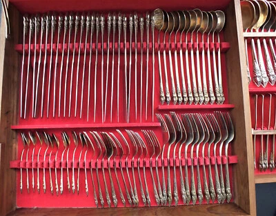 Besteck -Koffer selten 144 Teile vollständig mit Verzierungen - Bild 1 von 4