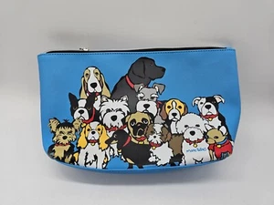 Marc Tetro Dog Group Colorful Large Makeup Travel Bag Love My Dogs NWOT - Picture 1 of 14
