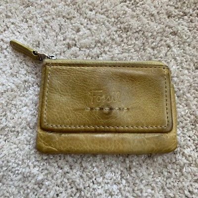 Fossil Yellow Leather ID Zippered Wallet - Image 1 of 4