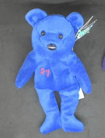 Salvino's Bamm Beanos Blue & Red #21 Roger Clemens Red Sox 1998 Beanie Bear Cover