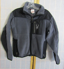 SPYDER Fleece Pullover Jacket Core Sweater Gray/Black  1/4 Zip Youth Kids Sz L