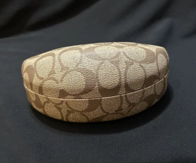 COACH Couro Marrom Assinatura C Monograma Rígido GRANDE ESTOJO DE ÓCULOS DE SOL Concha - Imagem 1 de 4