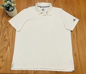 ADIDAS Mens 2XL Golf Dress Polo Top Easter Spring Yellow Athletic Shirt EUC - Picture 1 of 8