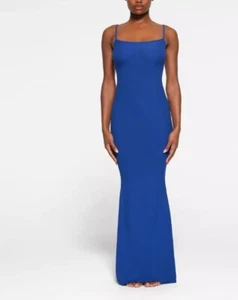 SKIMS Soft Lounge Long Slip Dress Cobalt Blue Limited Edition XL NEW - Picture 1 of 10