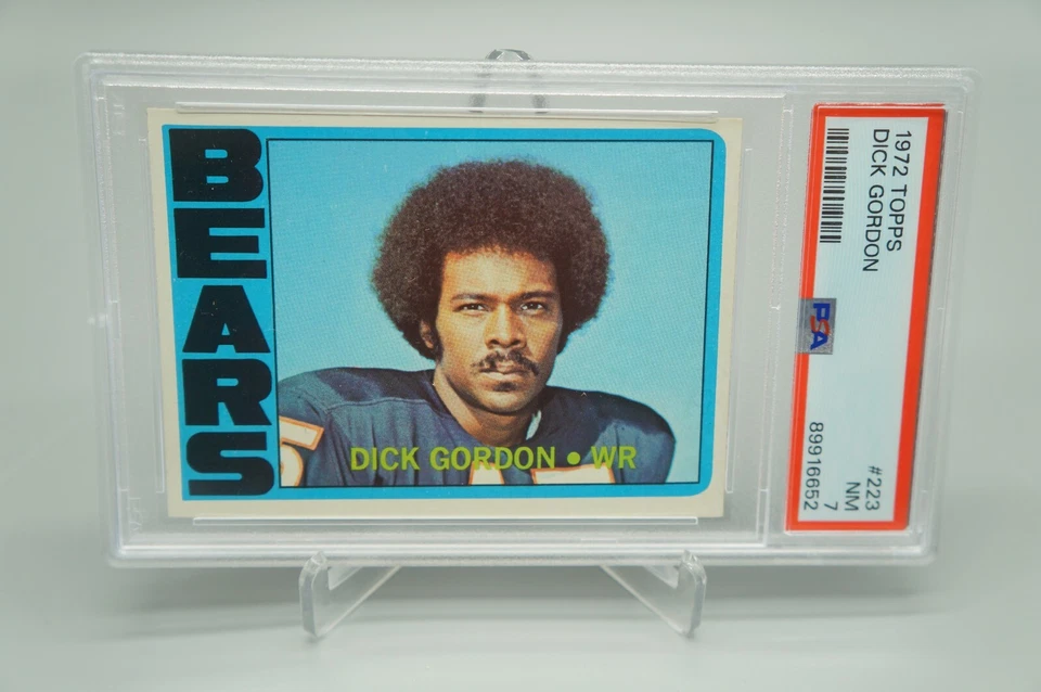1972 Topps FOOTBALL #223 Dick Gordon PSA 7 NM CHICAGO BEARS FRESH NEW SLAB GRADE - Image 1 of 2