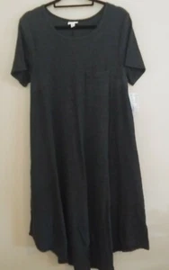 BUTTERY SOFT LULAROE SIZE MEDIUM COTTON/RAYON BLEND DARK GRAY, RIBBED CARLY - Picture 1 of 5