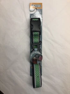 Kurgo Reflective Protect Night/Day Dog Collar Green W/ Bottle Opener -Large NEW - Picture 1 of 6