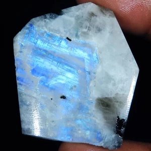 Pietra di Luna Arcobaleno Naturale 77,75 Cts Pietra Preziosa Cabochon Grezza 35x39x5 mm GQ-315 - Foto 1 di 6