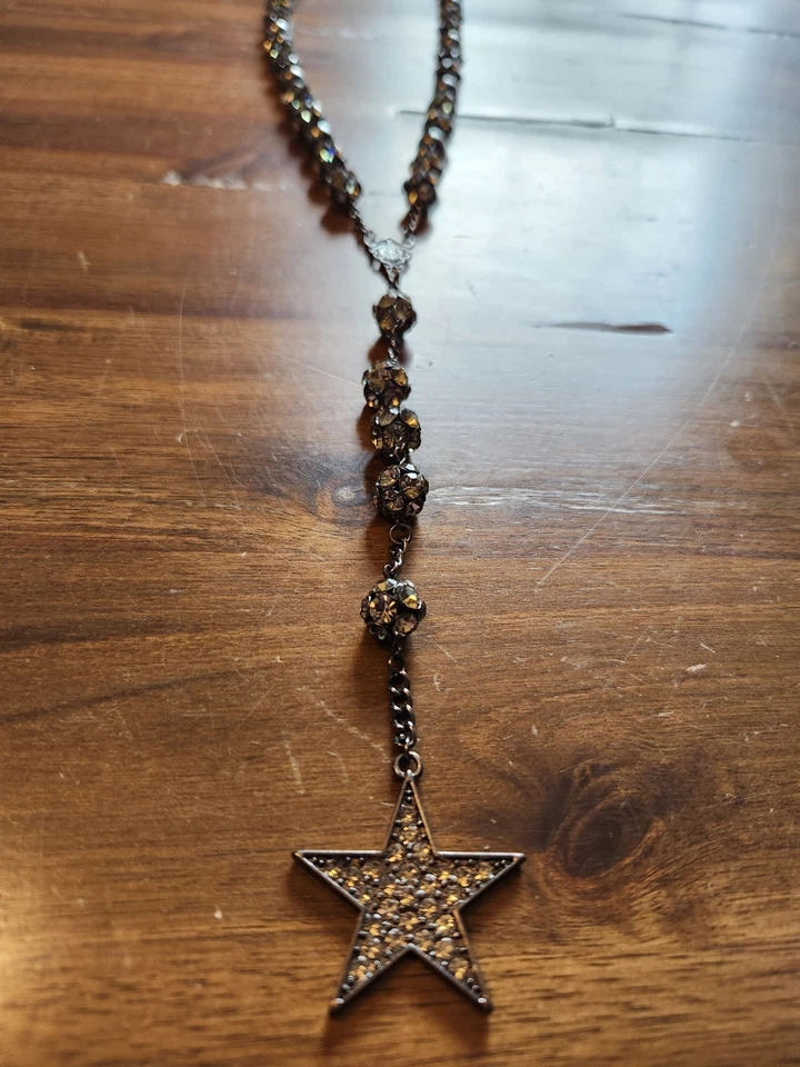 * Редкий * Y2K Джерси берег блестящий звезда ожерелье на роскошные шнурки - Изображение 1 из 4