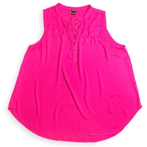 Camicetta donna TORRID rosa caldo senza maniche Henley taglia 3X - Foto 1 di 4
