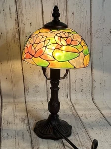 Tiffany Style Lotus Lily Pad Stained Glass Lamp Shade Table Lamp - Picture 1 of 9